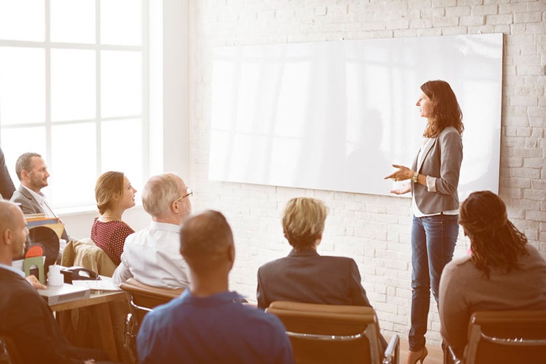woman speaking to group